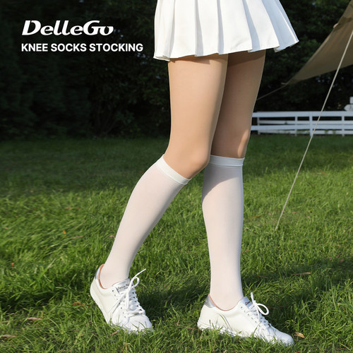 韩国DelleGo拼接高尔夫防晒袜