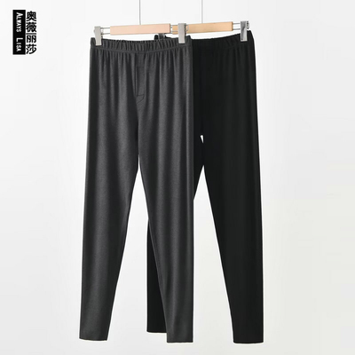 男款高弹力加绒加厚绸丽高腰打底裤秋冬季保暖秋裤防寒澳绒一体裤
