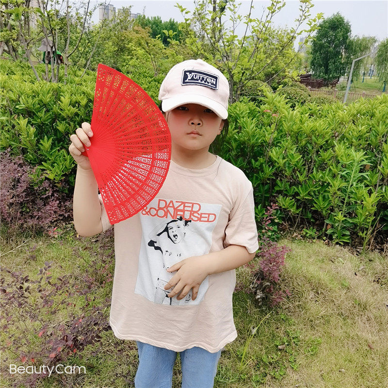 손실 정리 6 인치 중국 스타일의 작은 나무 팬 다채로운 나무 팬 댄스 치파오 사진 소품 성능 팬