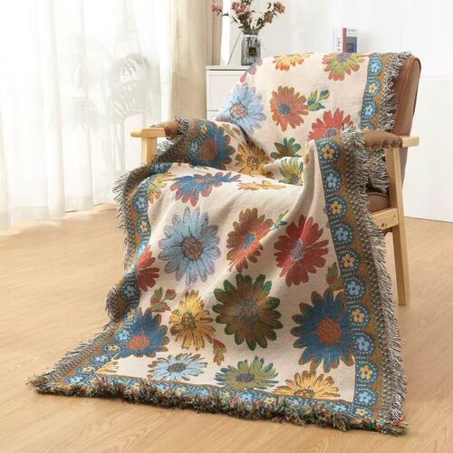 【太阳花】多用途沙发巾提花沙发毯流苏靠背巾茶毯桌毯沙发毯盖布
