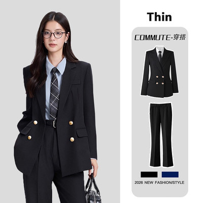 黑色西装外套女春秋新款