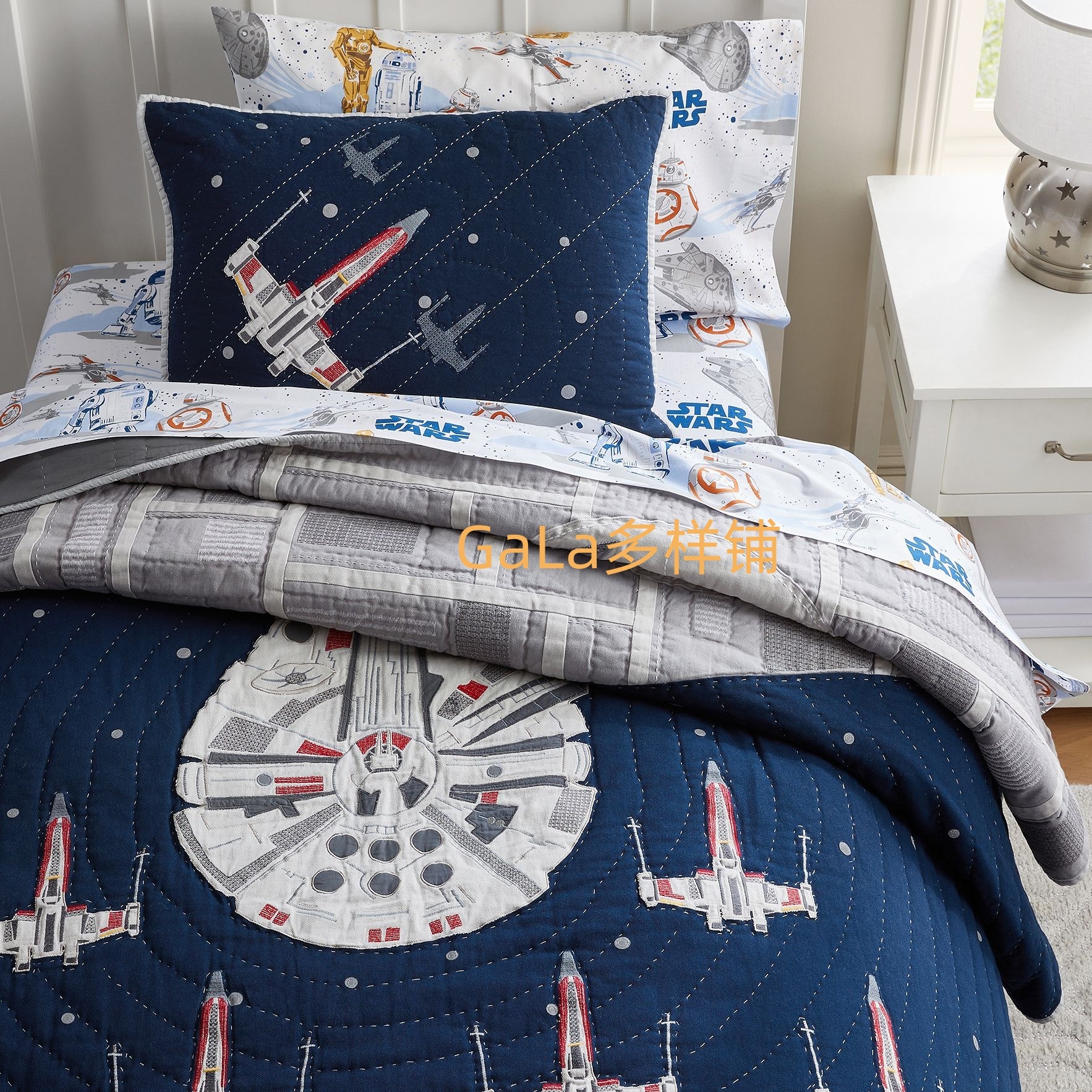 外贸!原单!有标!gao货 纯棉夹棉花贴布绣手工绗缝床盖 空调被