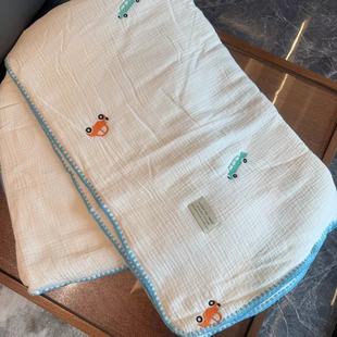 儿童被子150 卡通刺绣纱布单人空调被 200cm单件 纱布 zui柔软