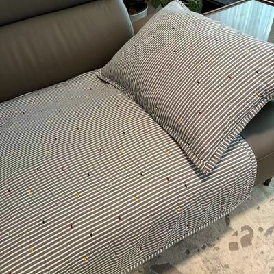 外贸！！自留！全棉夹棉花青年布打点刺绣绗缝床盖 夹棉床单套件