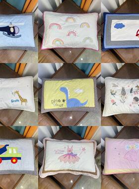 外贸！！纯棉中大童贴布绣手工绗缝枕套 学生宿舍枕套40*60cm单只