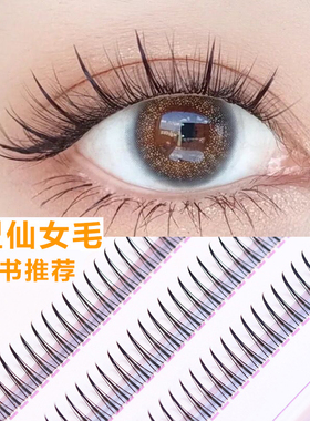 虞书欣同款睫毛A型毛仙女子单簇分段自然仿真朵毛漫画小恶魔尖尾