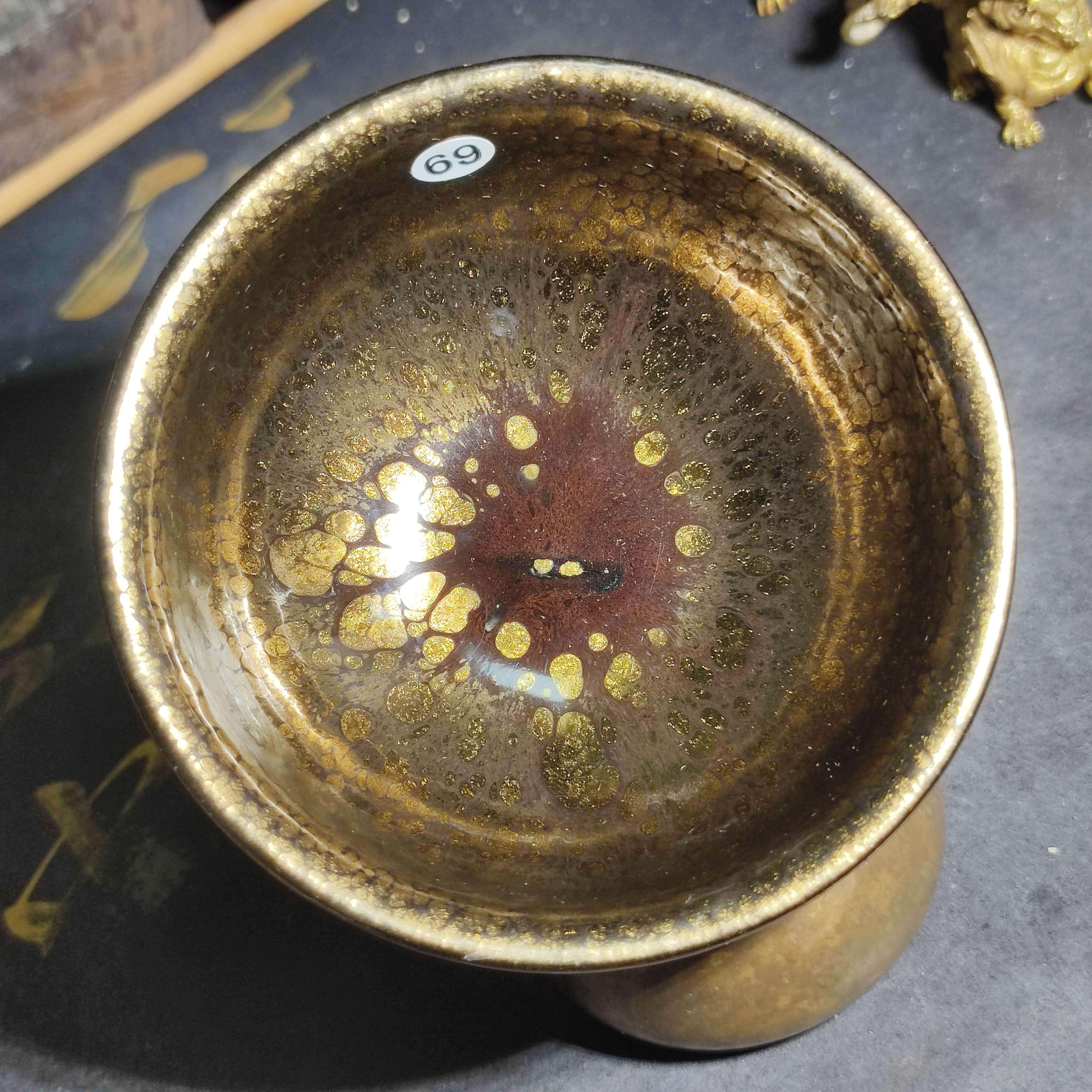 黄美金金油滴大口径香炉杯建盏主人杯茶器69号