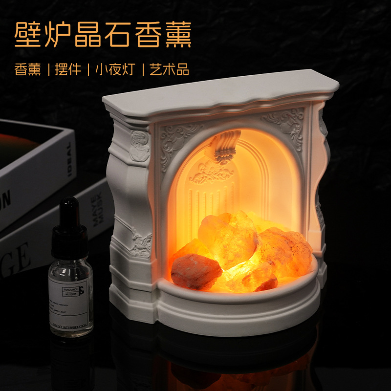 创意壁炉晶石香薰摆件