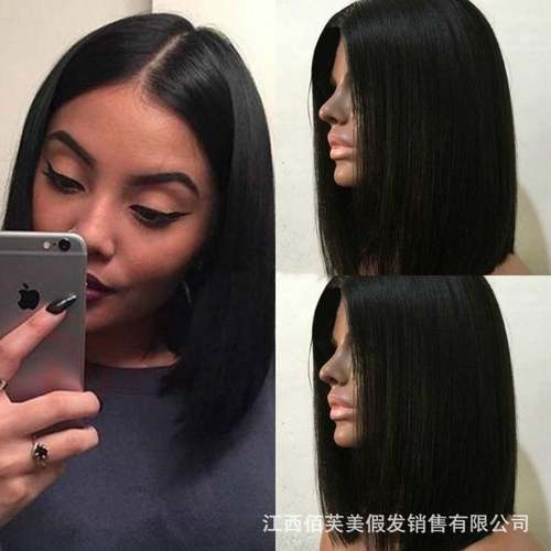 4*4 closure wig Brazilian human virgin hair bob wigs蕾丝头套