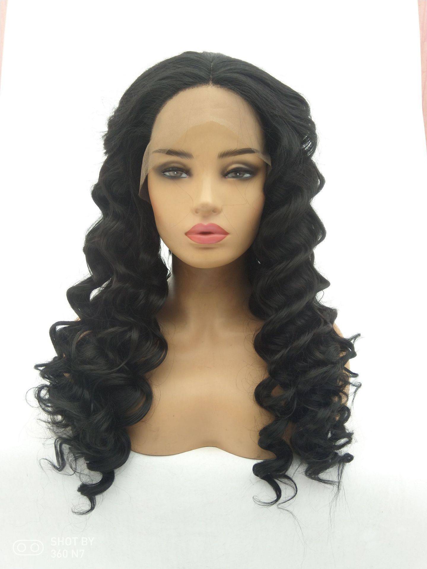 Curly Hairline Glueless High Temperature Fiber Lace Wigs
