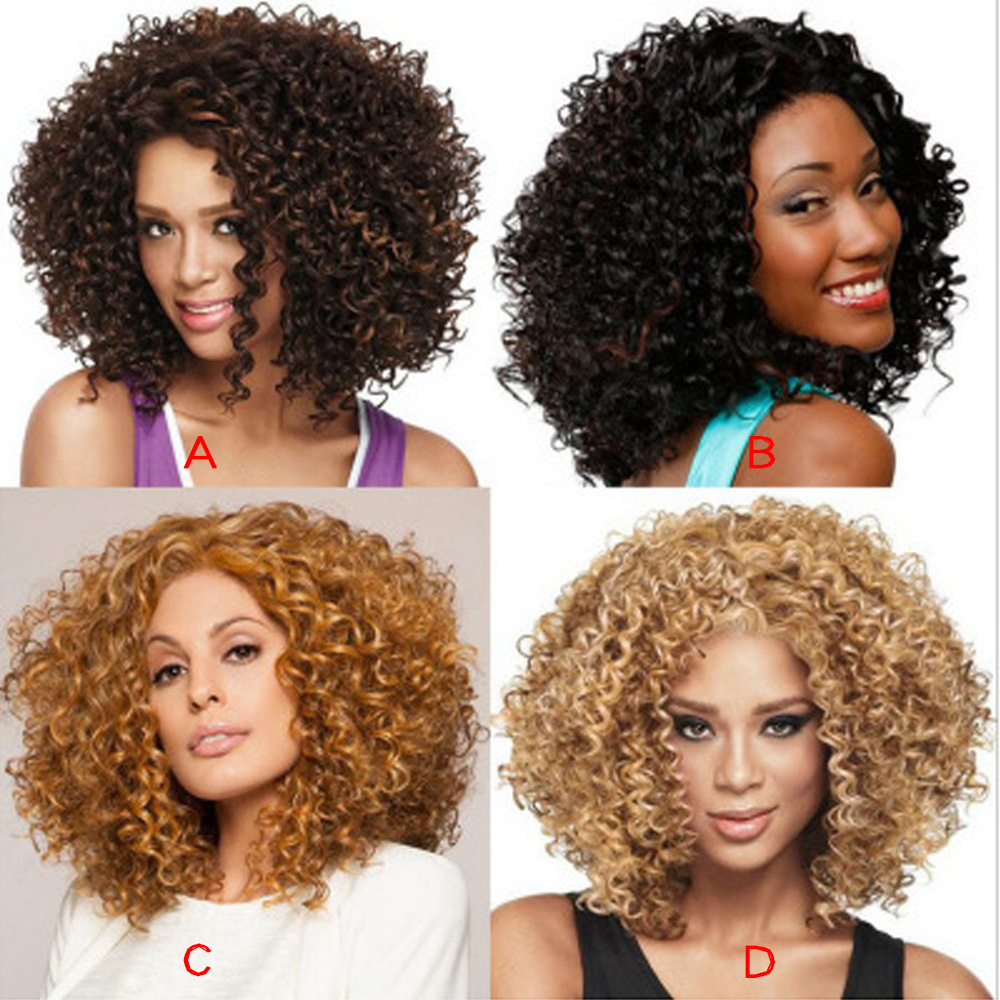 Short curly explosive head wig in Europe and America