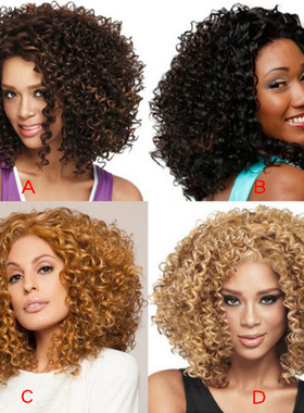 Short curly explosive head wig in Europe and America