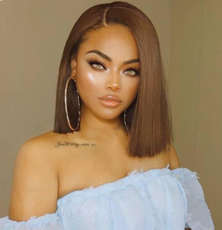 Front lace wig real wig female Bobo headwear