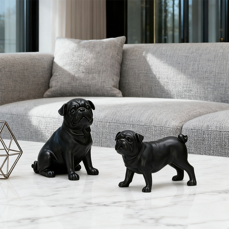 招财狗法斗犬摆件树脂工艺招财镇宅办公室桌面装饰乔迁开业送礼品