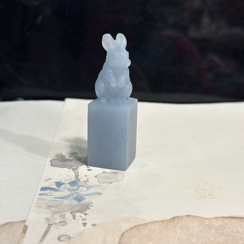 篆刻印石章料印章篆刻石精美蓝冻兔子钮章2.0,文具电教/文化用品/商务用品,书画印章,淘宝优惠券,粉丝福利购,淘宝优惠卷