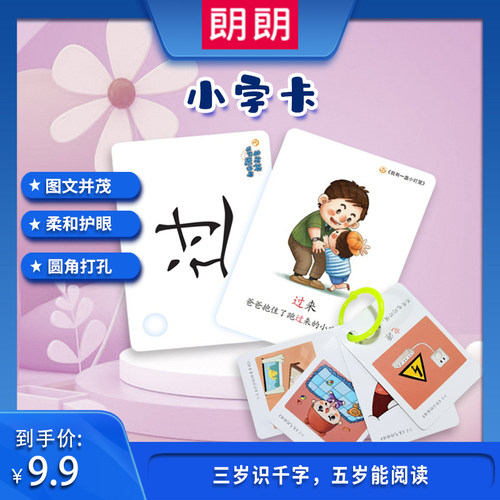 朗朗教育小字卡幼儿早教识字卡启蒙幼儿园学前识字可搭配绘本阅读 - 封面