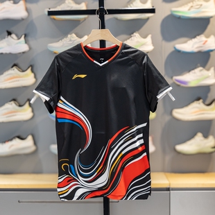 李宁羽毛球服男女同款2026中青队大赛服速干透气比赛短袖AAYW043