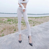 冰丝透视情趣瘦腿紧身裤 DS裤 性感透明瑜伽健美裤 高腰无缝臀打底裤