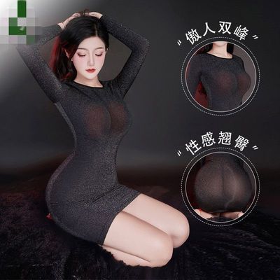 显瘦弹力超薄连衣裙战袍女