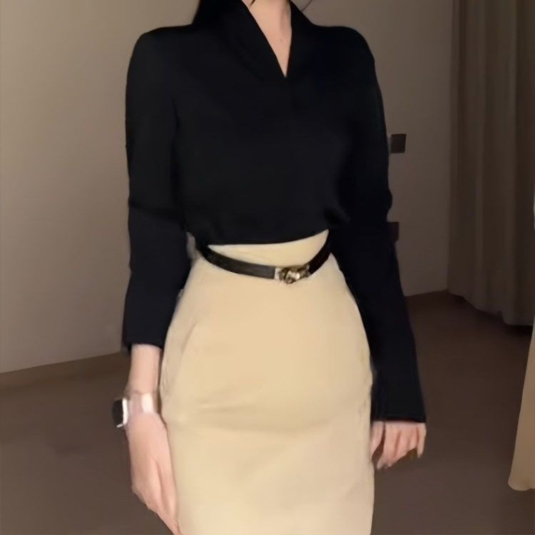 美拉德学院咖色西装短外套女2026春季复古收腰显瘦a字半身裙套装