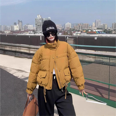韩系立领休闲宽松羽绒棉服女2024冬季新款小个子加厚外套百搭