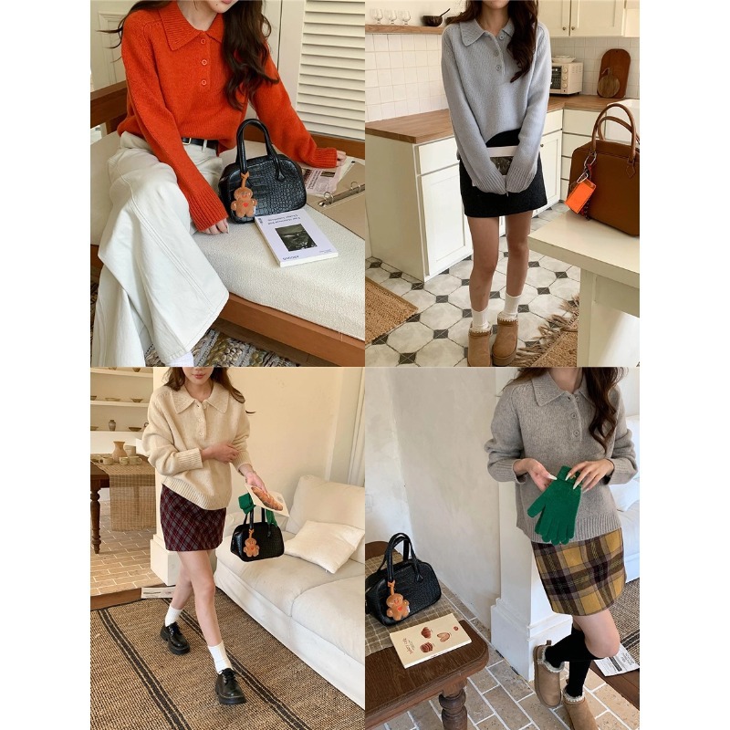 3th Morning 秋晨暖意 温柔风气质polo领针织衫毛衣ZY3565