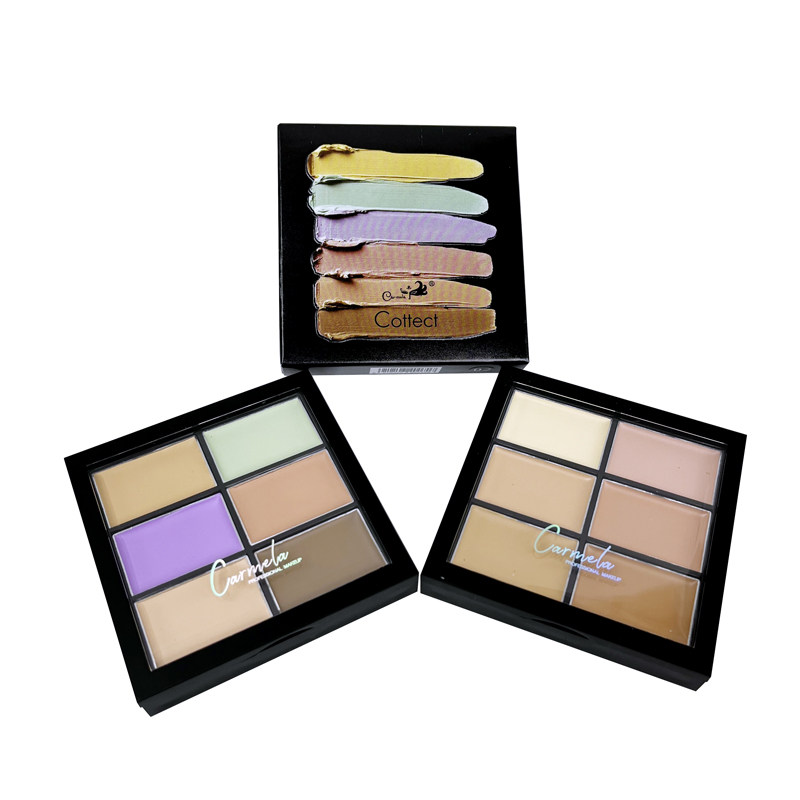 百变卡梅拉六色遮瑕膏 遮盖痘痘黑眼圈斑点疤痕 高光阴影遮瑕盘