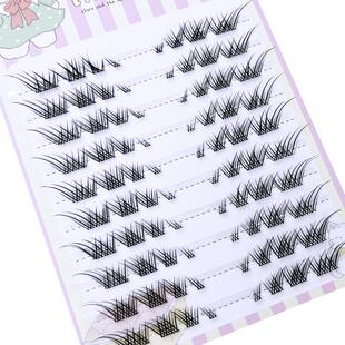 梦鹿飞扬十排孔雀鱼睫毛手工柔软新手单簇卷翘分段式混合装超细梗