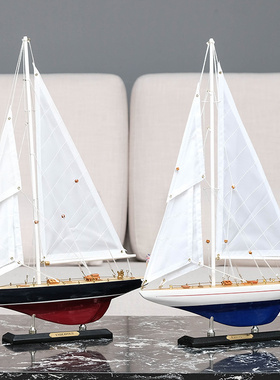 一帆风顺竞赛帆船模型木船拼装模型装饰品摆件船比赛用海模帆船