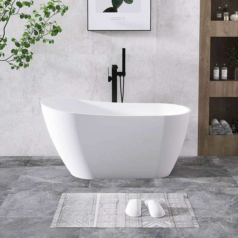 沃特玛独立式人造石浴缸家用小户型欧式阳台现代轻奢浴缸 高颜值