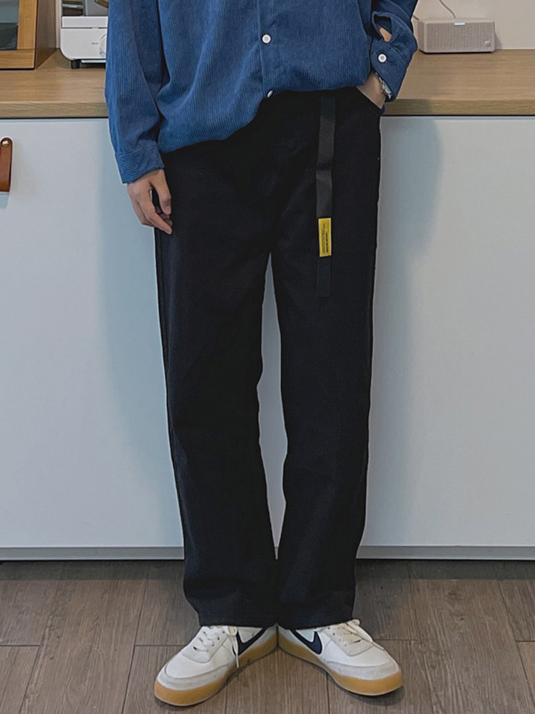 慵懒中性小众设计帅T宽松直筒阔腿裤子女ins垂感休闲裤春2024夏