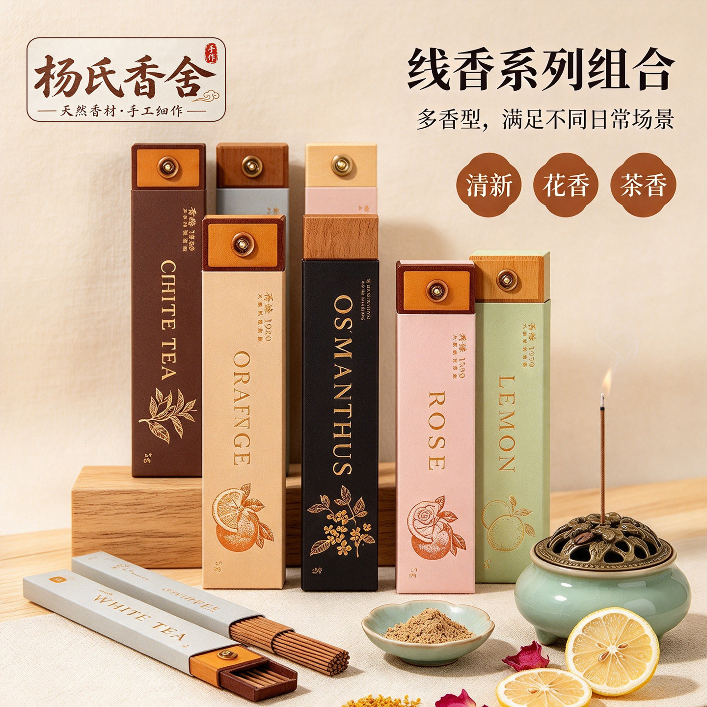 杨氏香舍白茶线香清新花香茶