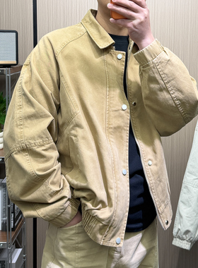 地卜师 美式复古巴恩风工装夹克春秋cleanfit宽松百搭哈灵顿外套