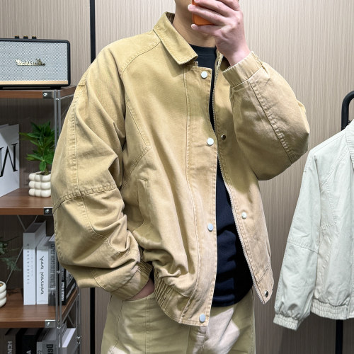 地卜师 美式复古巴恩风工装夹克春秋cleanfit宽松百搭哈灵顿外套