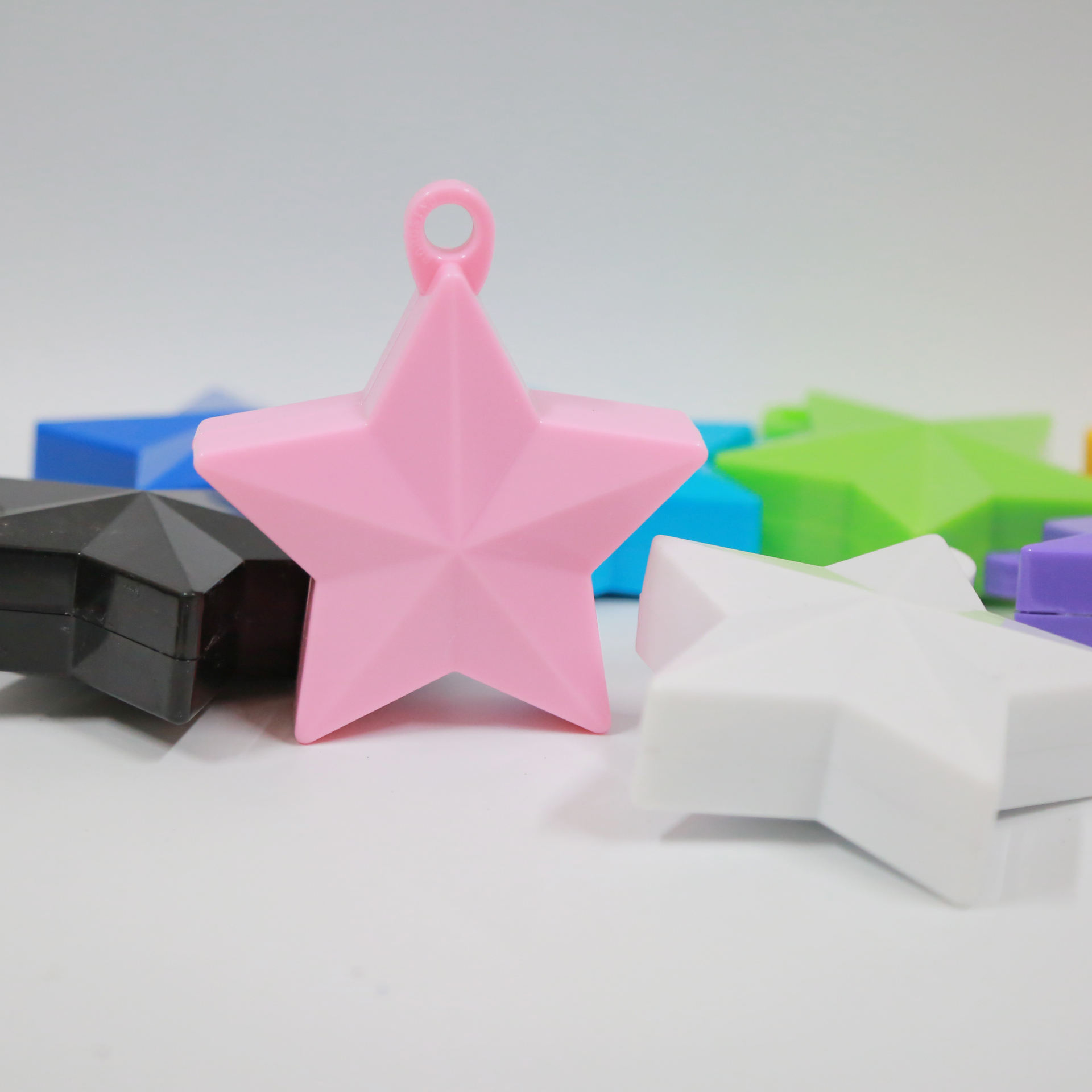 实心五角星配重氦气球生日派对婚礼策划金银色白色气球布置配重物