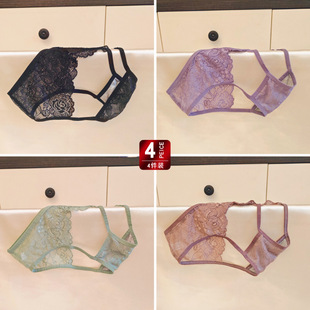 头 女士性感透气蕾丝情调纯欲低腰三角镂空短裤 2025新品 内裤