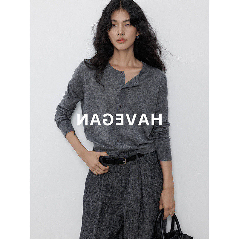 春季女装圆领长袖针织开衫薄款外穿宽松慵懒风老钱风上衣毛衣外套,女装/女士精品,毛针织衫,淘宝优惠券,粉丝福利购,淘宝优惠卷