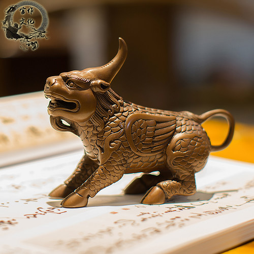 麒麟獬豸瑞兽铜工艺品摆件镇纸