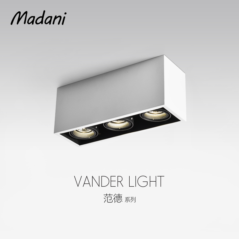麦丹妮led长方形卧室三头斗胆灯