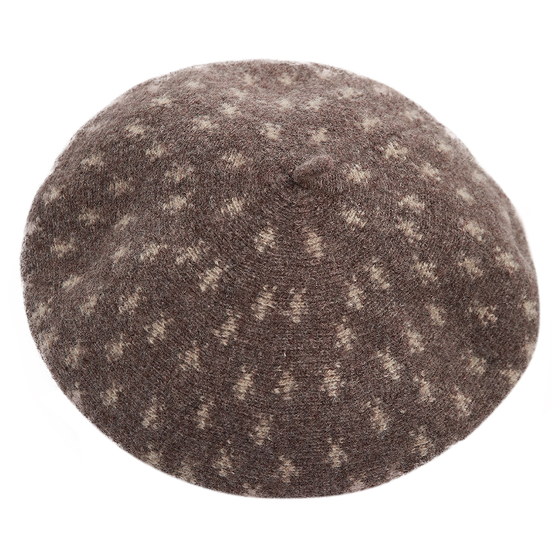 新品波点复古羊毛画家女贝雷帽子