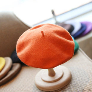 点睛之笔 儿童多色贝雷帽羊毛画家帽秋冬多色韩国休闲毛呢蓓蕾帽