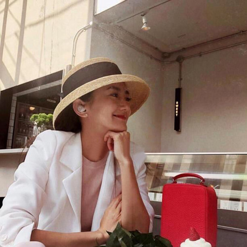 LMeetU赫本风出游沙滩防晒遮阳帽