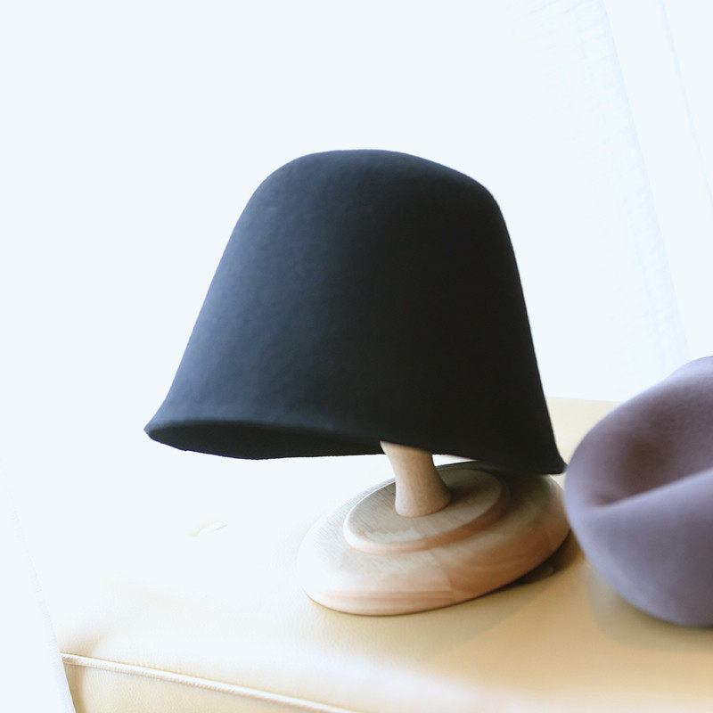 日系水桶帽时尚渔夫帽秋冬简约百搭休闲光板礼帽女士帽子街头潮帽