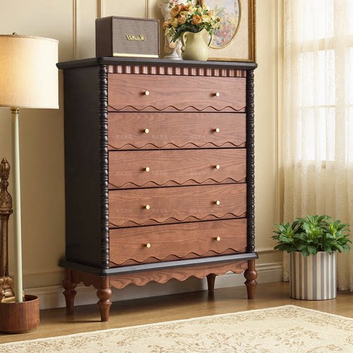 中古风五斗柜组合收纳柜