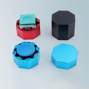 多色款 菱形八边形巧克粉盒巧盒强磁吸附球房通用擦粉台球杆用品 式