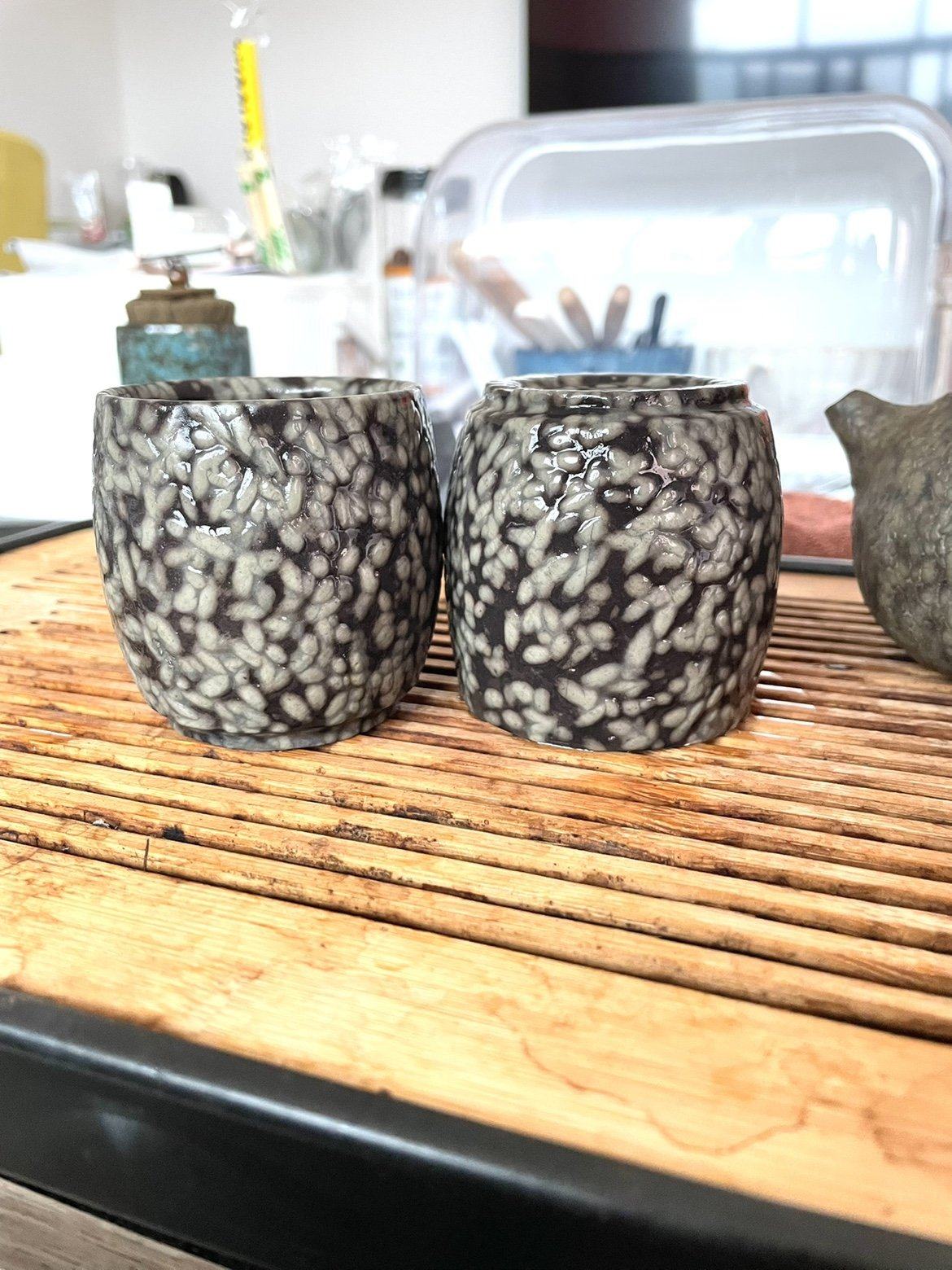 三清山米粒石茶具,主人杯,天然原石雕刻