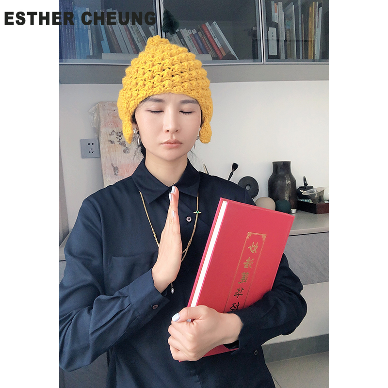 手钩佛祖帽子佛陀针织帽发光