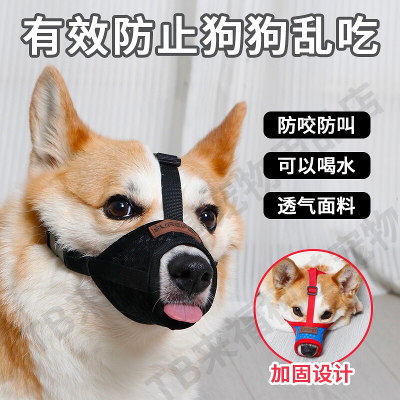狗狗嘴套防咬乱叫吃口罩柯基柴犬小中大型犬狗嘴罩外出宠物嘴巴套