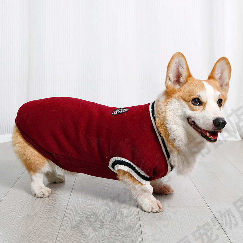 秋冬款狗狗衣服保暖柴犬泰迪比熊法斗柯基中小型犬学院风毛衣冬季