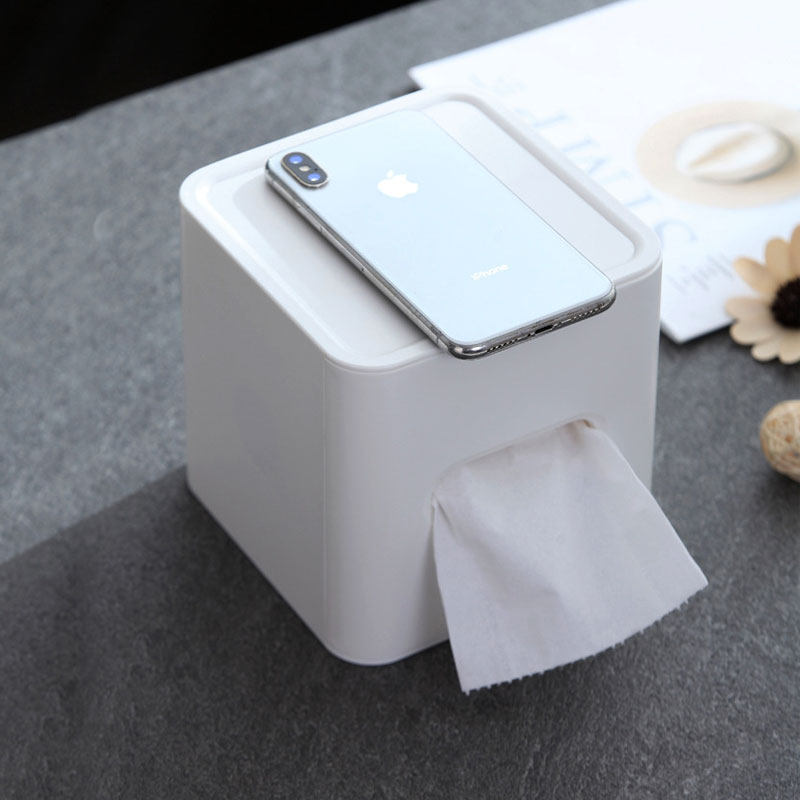 简约纸巾盒客厅家用桌面卷纸盒子塑料卫生间防水免打孔壁式卷纸盒